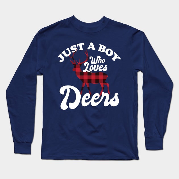 Just a boy who loves Deers Long Sleeve T-Shirt by Eteefe